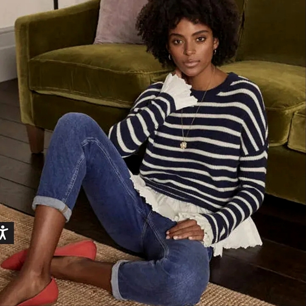 Boden Catherine Nautical Preppy Striped Sweater